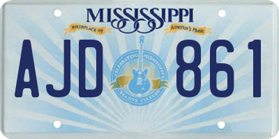 MS license plate AJD861