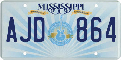 MS license plate AJD864
