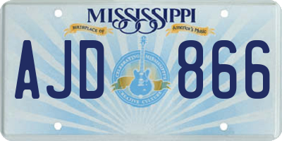 MS license plate AJD866