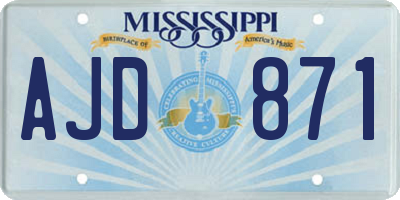 MS license plate AJD871