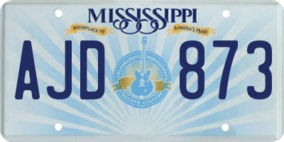 MS license plate AJD873