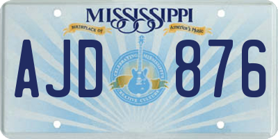 MS license plate AJD876