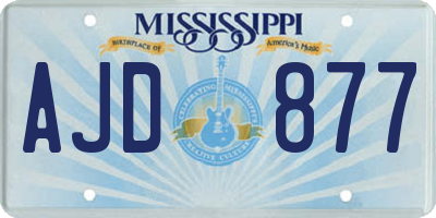 MS license plate AJD877