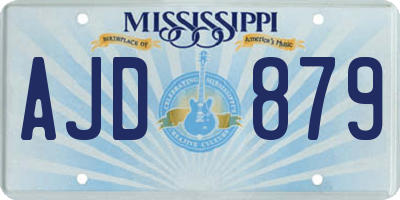 MS license plate AJD879