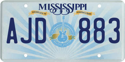 MS license plate AJD883