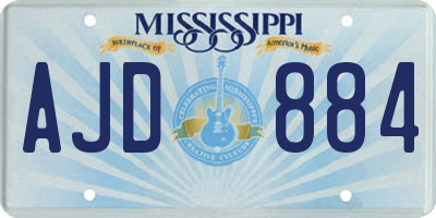 MS license plate AJD884