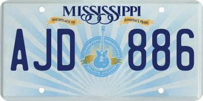 MS license plate AJD886
