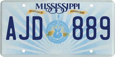 MS license plate AJD889