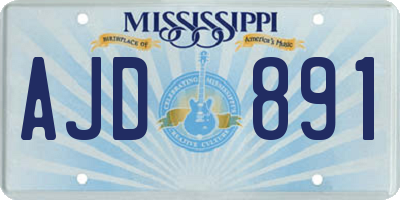 MS license plate AJD891