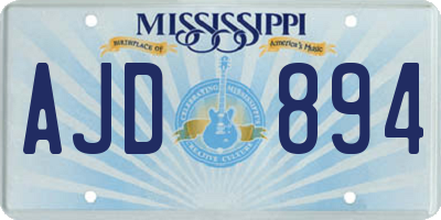 MS license plate AJD894