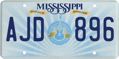 MS license plate AJD896