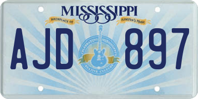 MS license plate AJD897