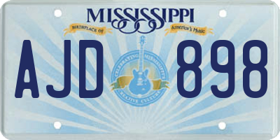 MS license plate AJD898