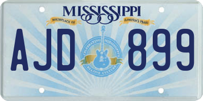 MS license plate AJD899