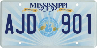 MS license plate AJD901