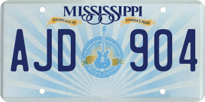 MS license plate AJD904