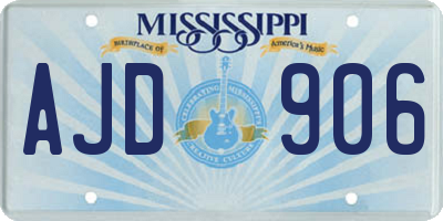 MS license plate AJD906
