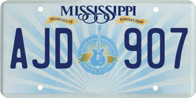 MS license plate AJD907