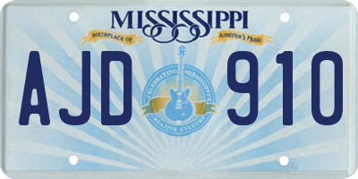 MS license plate AJD910