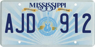 MS license plate AJD912