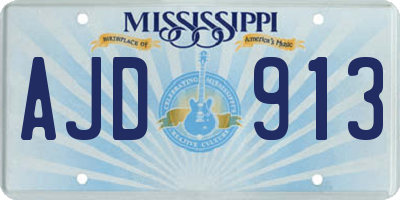 MS license plate AJD913