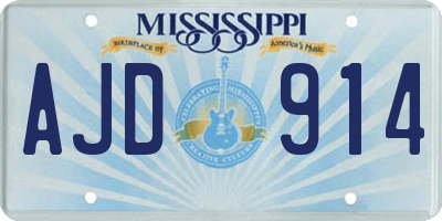 MS license plate AJD914