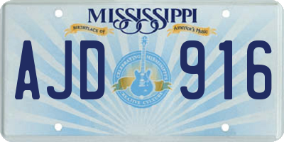 MS license plate AJD916