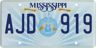 MS license plate AJD919