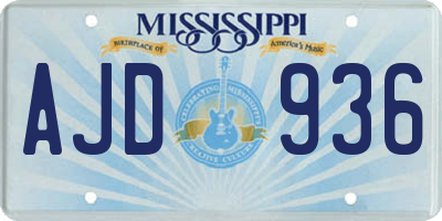 MS license plate AJD936