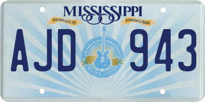 MS license plate AJD943