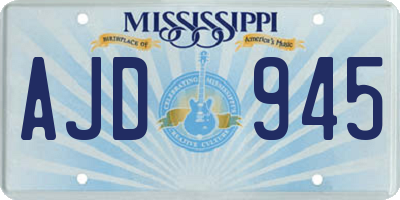 MS license plate AJD945