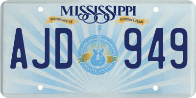 MS license plate AJD949