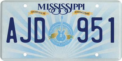 MS license plate AJD951
