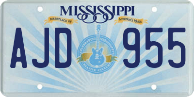 MS license plate AJD955