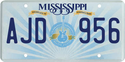 MS license plate AJD956