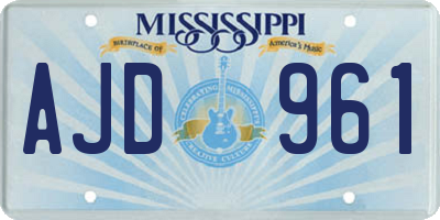 MS license plate AJD961
