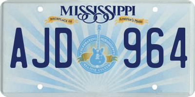 MS license plate AJD964
