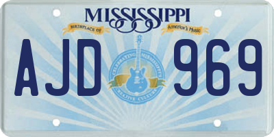 MS license plate AJD969