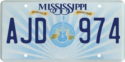 MS license plate AJD974