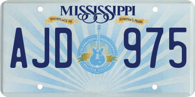 MS license plate AJD975