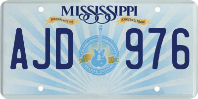 MS license plate AJD976