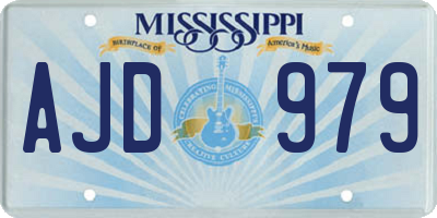 MS license plate AJD979
