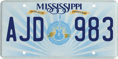 MS license plate AJD983