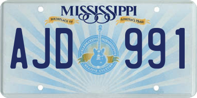 MS license plate AJD991