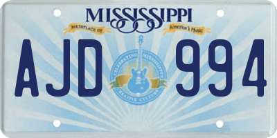 MS license plate AJD994