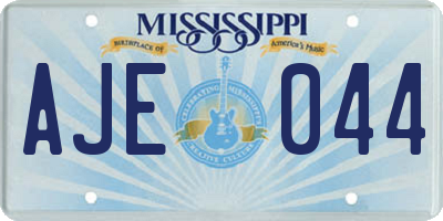 MS license plate AJE044