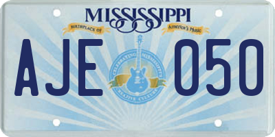 MS license plate AJE050