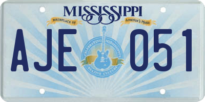 MS license plate AJE051