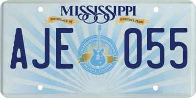 MS license plate AJE055