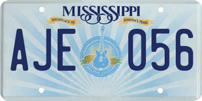 MS license plate AJE056
